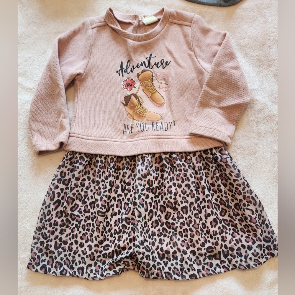 Adventure Kids Dress - Pink and Brown
